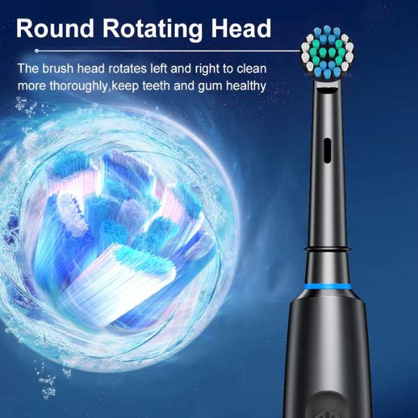 Rotating Electric Toothbrush 5 Modes 4 Brush Heads Smart Timer USB Rechargeable