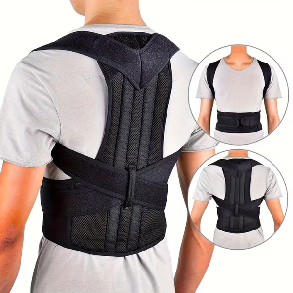Posture Corrector Back Brace for Men and Women – Adjustable Upper Back Support with Shoulder Straps, Lumbar Pad and Spinal Support – Ergonomic Back Straightener for Back Pain Relief – XL