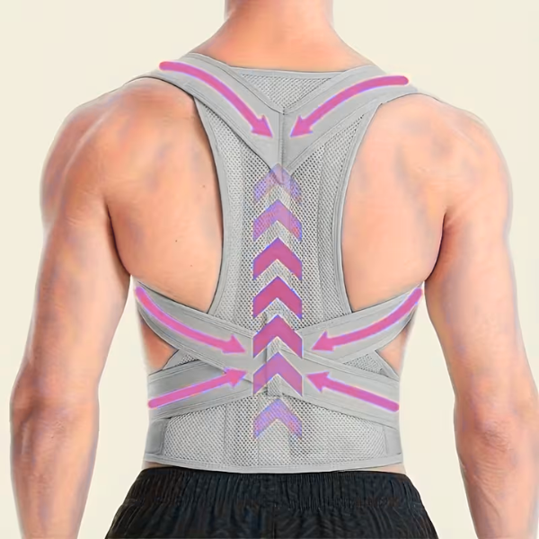 Posture Corrector Back Brace for Men and Women – Adjustable Upper Back Support with Shoulder Straps, Lumbar Pad and Spinal Support – Ergonomic Back Straightener for Back Pain Relief – XL