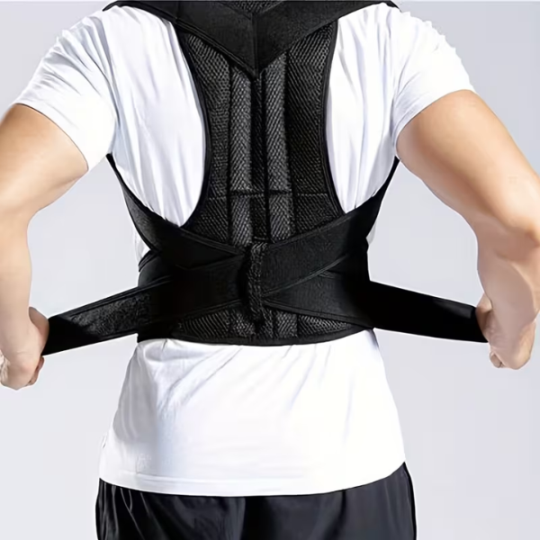 Posture Corrector Back Brace for Men and Women – Adjustable Upper Back Support with Shoulder Straps, Lumbar Pad and Spinal Support – Ergonomic Back Straightener for Back Pain Relief – XL