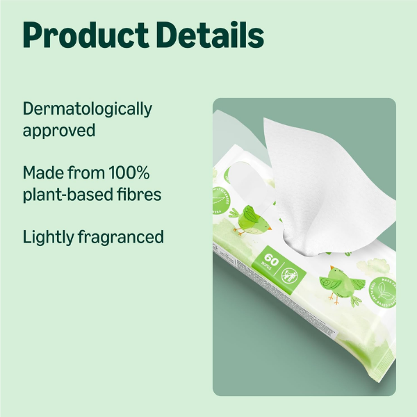 Baby Wipes 1080 Count 18 & 6 x 60 Pack Plant Based Plastic Free Sensitive Skin